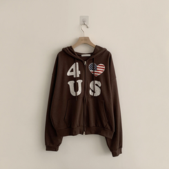 アメリカレタリングフードジップアップ(7color)