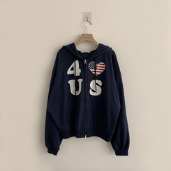 アメリカレタリングフードジップアップ(7color)