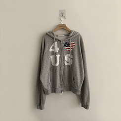 アメリカレタリングフードジップアップ(7color)