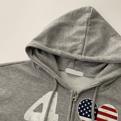 アメリカレタリングフードジップアップ(7color)