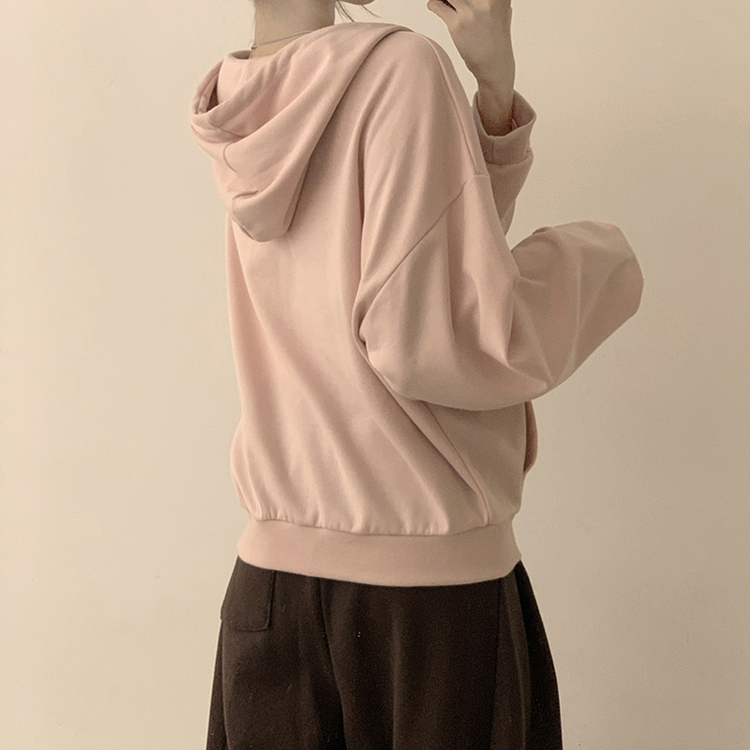 アメリカレタリングフードジップアップ(7color) PINK