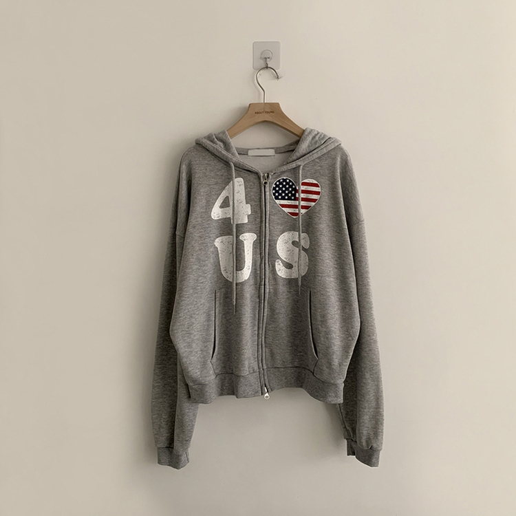 アメリカレタリングフードジップアップ(7color)