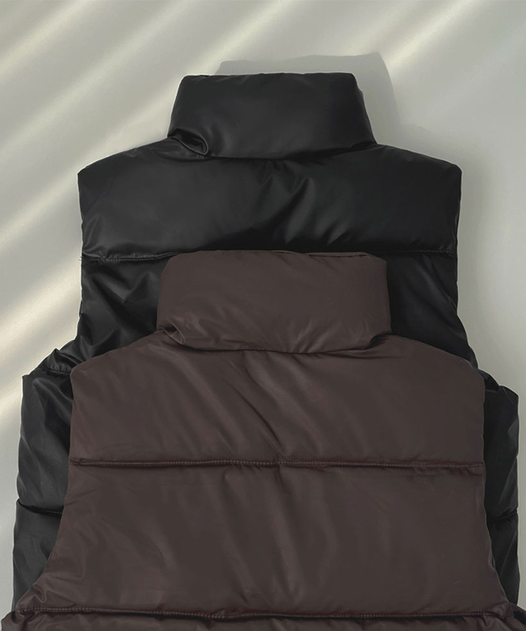 간절기 초겨울 하이넥 무광 조끼 패딩