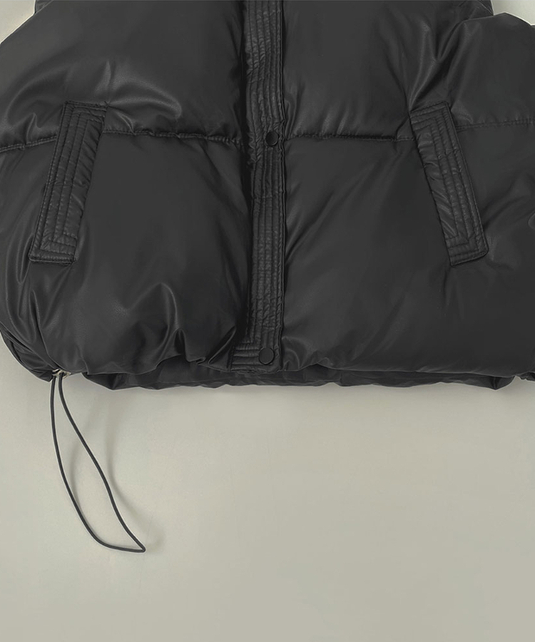 간절기 초겨울 하이넥 무광 조끼 패딩