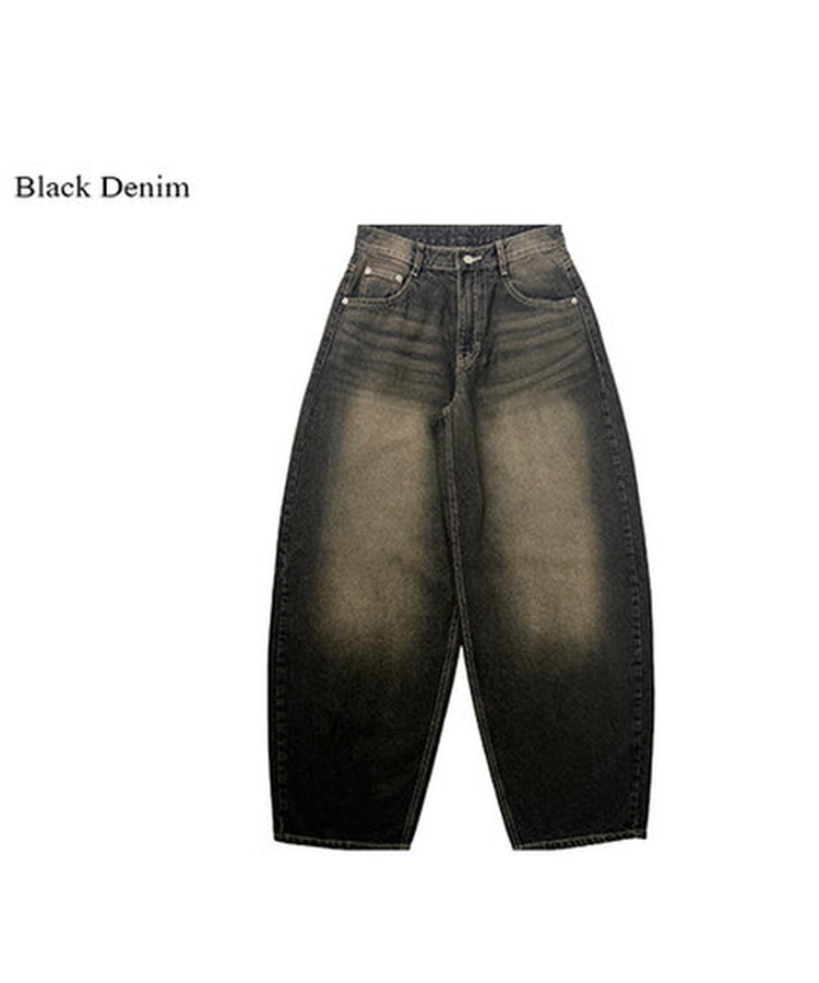 ビンテージウォッシングデニムワイドパンツ