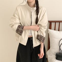 チェックオーバーフィットジャンパー IVORY