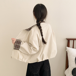 チェックオーバーフィットジャンパー IVORY