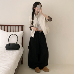 チェックオーバーフィットジャンパー IVORY