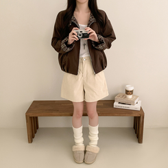 チェックオーバーフィットジャンパー BROWN