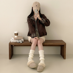 チェックオーバーフィットジャンパー BROWN