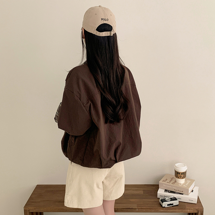 チェックオーバーフィットジャンパー BROWN