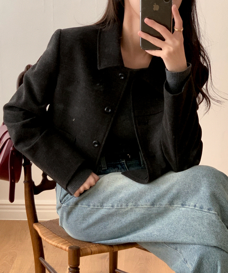 モダンシンプル / シーズン必須ジャケット) クロップド シングル