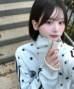 별하트 패치 집업 화이트