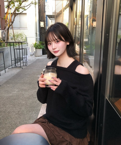 코지 레이어드 니트 세트 블랙