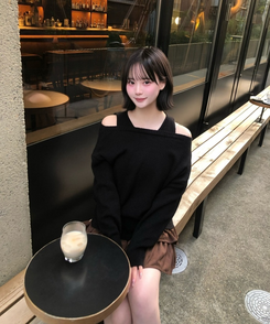 코지 레이어드 니트 세트 블랙