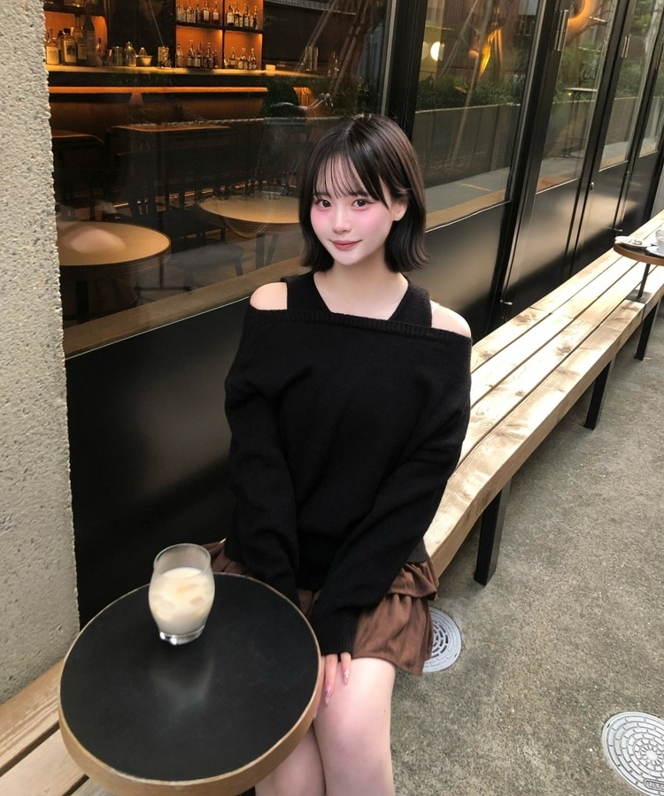 코지 레이어드 니트 세트 블랙