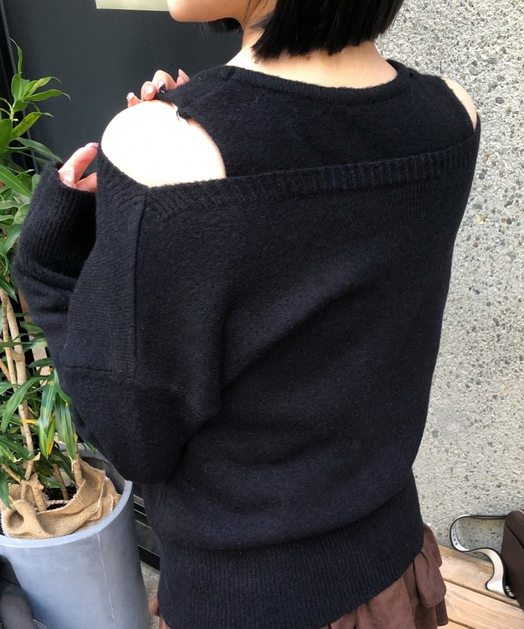 코지 레이어드 니트 세트 블랙