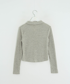 골지 셔링 긴팔티셔츠