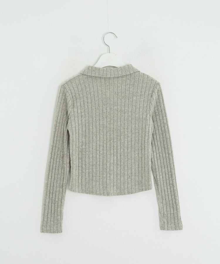 골지 셔링 긴팔티셔츠