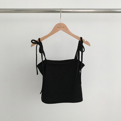 【SET】リボンビスチェ ドットラウンド長袖Tシャツ