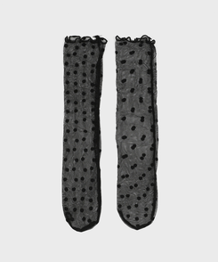 ウェーブシースルードットソックス