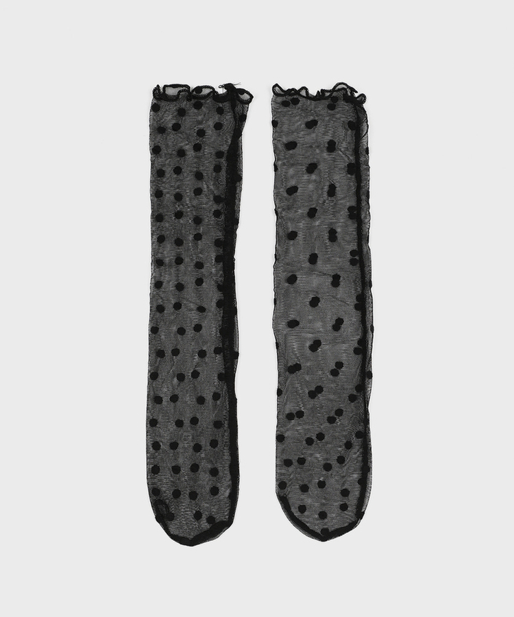 ウェーブシースルードットソックス