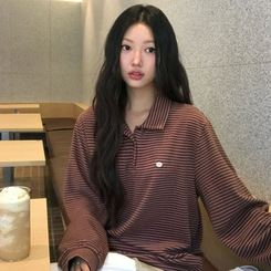 ストライプストリングTシャツ(5color) BROWN