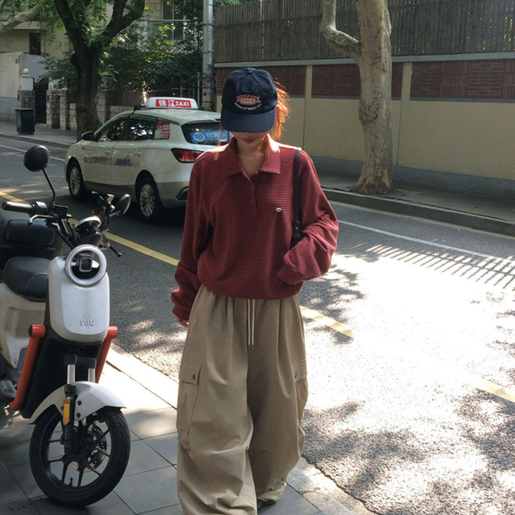 ストライプストリングTシャツ(5color) RED