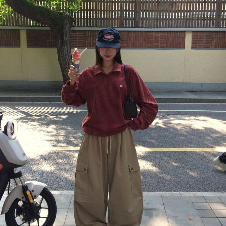 ストライプストリングTシャツ(5color) RED