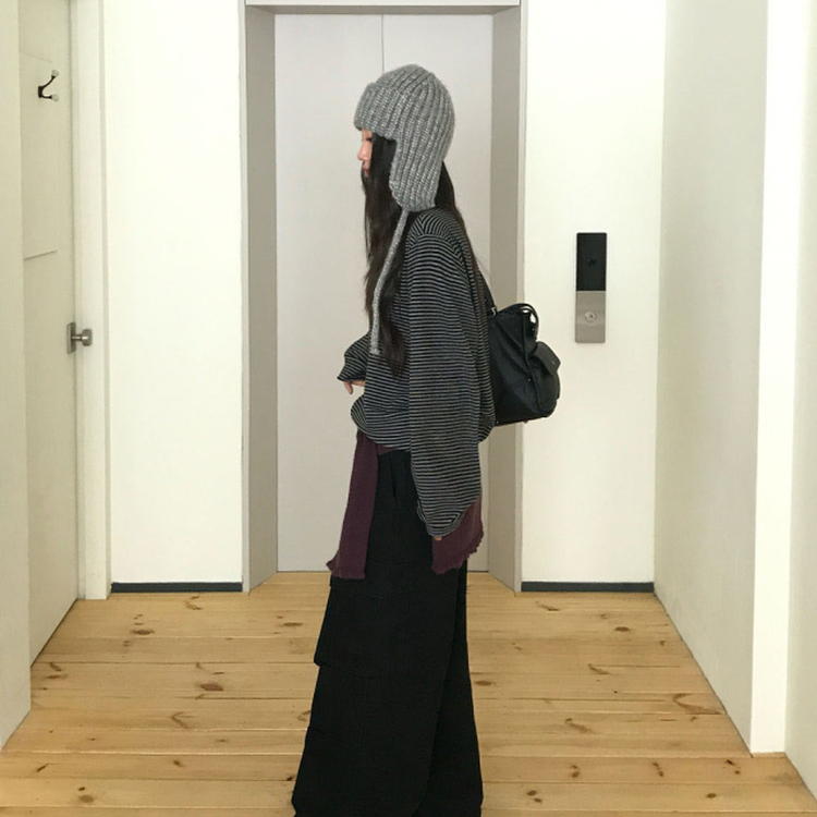 ストライプストリングTシャツ(5color) BLACK