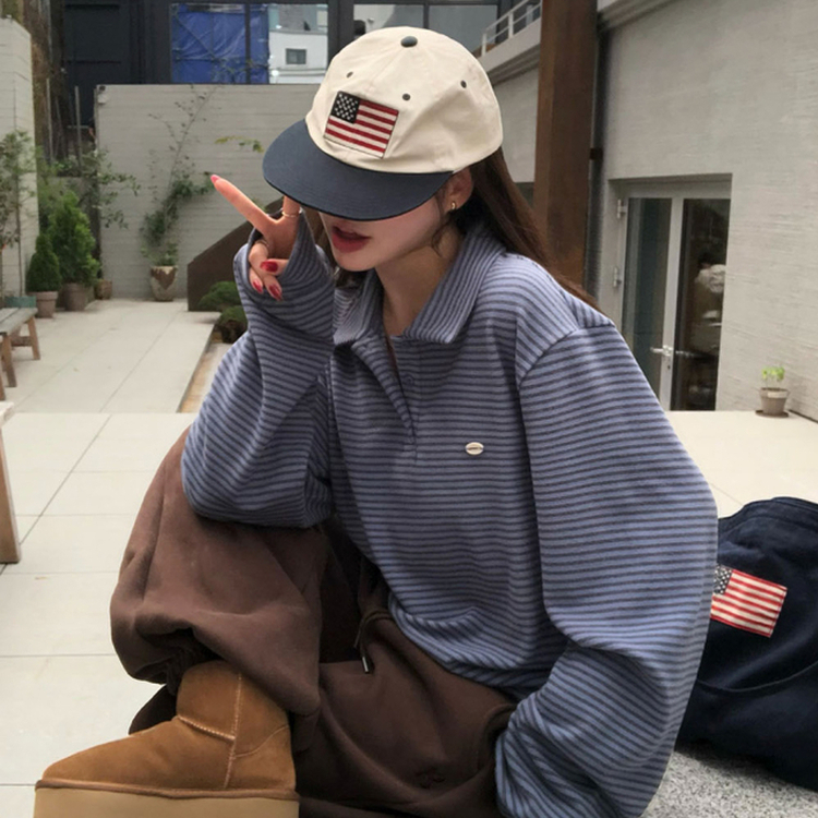 ストライプストリングTシャツ(5color) BLUE