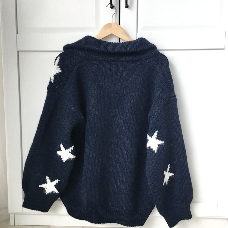 우드버튼 스타 키치 해비 아우터 포켓 카라 니트가디건