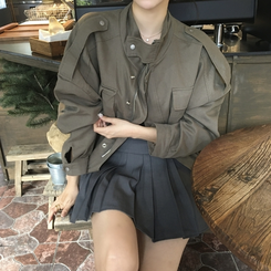 ミリタリークロップクロップジャンパー KHAKI