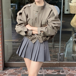 ミリタリークロップクロップジャンパー KHAKI