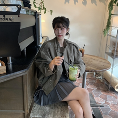 ミリタリークロップクロップジャンパー KHAKI