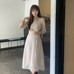 ラボンシースルーロングワンピース BEIGE