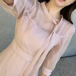 ラボンシースルーロングワンピース PINK