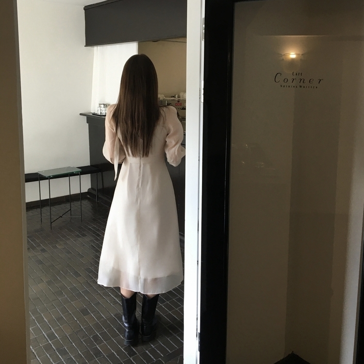 ラボンシースルーロングワンピース BEIGE