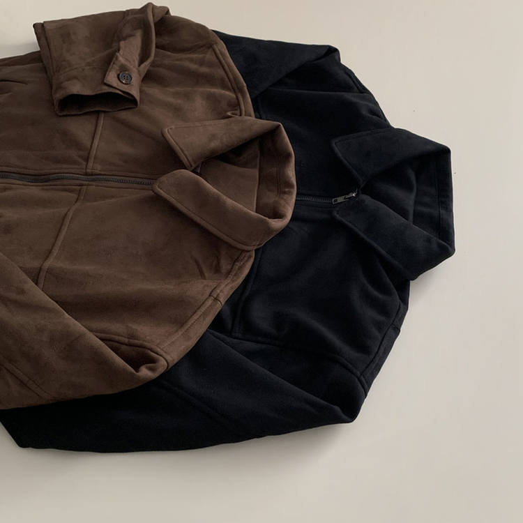 하나쯤은 있어야할 필수템오브제 스웨이드 카라 밴딩 크롭 자켓 점퍼