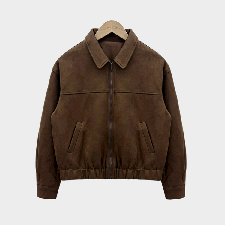 하나쯤은 있어야할 필수템오브제 스웨이드 카라 밴딩 크롭 자켓 점퍼