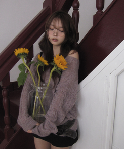 アルパカワンオフニット(5color) PURPLE