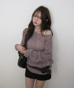 アルパカワンオフニット(5color) PURPLE