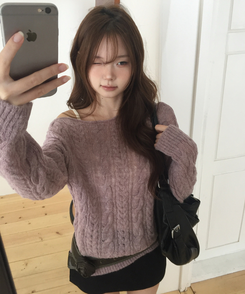 アルパカワンオフニット(5color) PURPLE