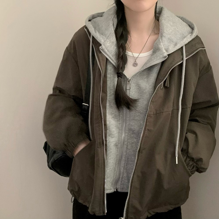 패딩 후드 누빔 야상 겨울 아우터 점퍼 카키