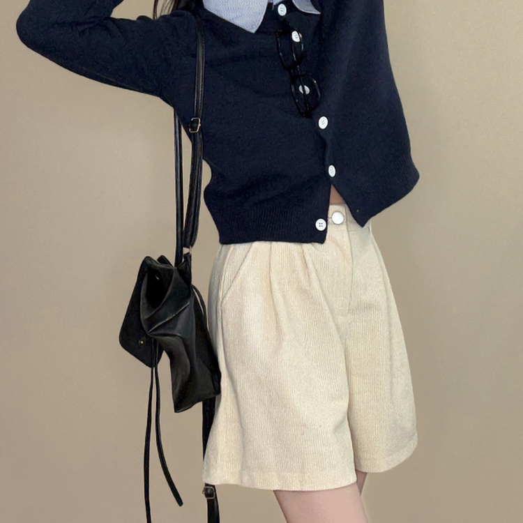 カラーレイヤード風ニットカーディガン NAVY