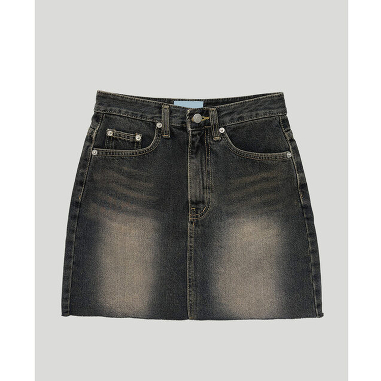 s/e/o 韓国ブランド　デニムスカート セール】ラップウエストデニムスカート／wrap waist denim skirt