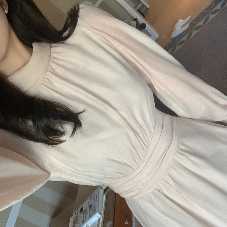 ホルターシフォンシャーリングロングワンピース BEIGE