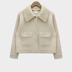 귀여움 조절가능,카라 2가지 스타일링 루즈핏 숏코트 자켓