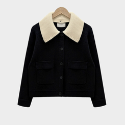 귀여움 조절가능,카라 2가지 스타일링 루즈핏 숏코트 자켓