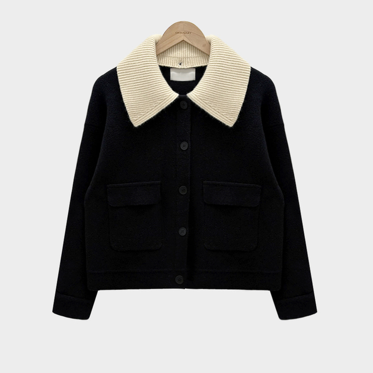 귀여움 조절가능,카라 2가지 스타일링 루즈핏 숏코트 자켓